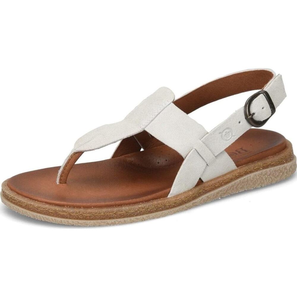 Born Cammie Women's Light Grey Suede Comfort Sandals Size 9 M Adjustable